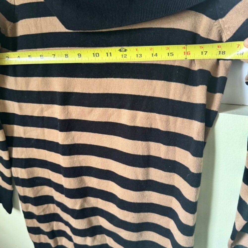 French Connection Vintage Striped Bambi Cowl Neck Tunic Sweater Dress Knit Top L - Picture 12 of 16